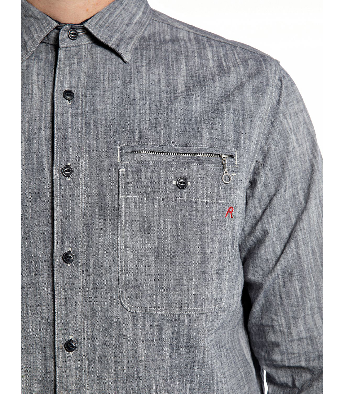 コットンシャンブレーシャツ 詳細画像 ライトグレー 4